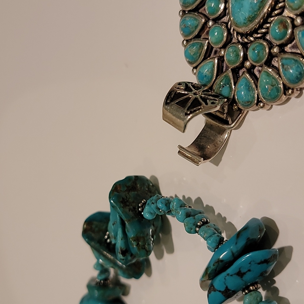 RARE Barse Turquoise & Silver Necklace with Detachable Pendant - Picture 11 of 12